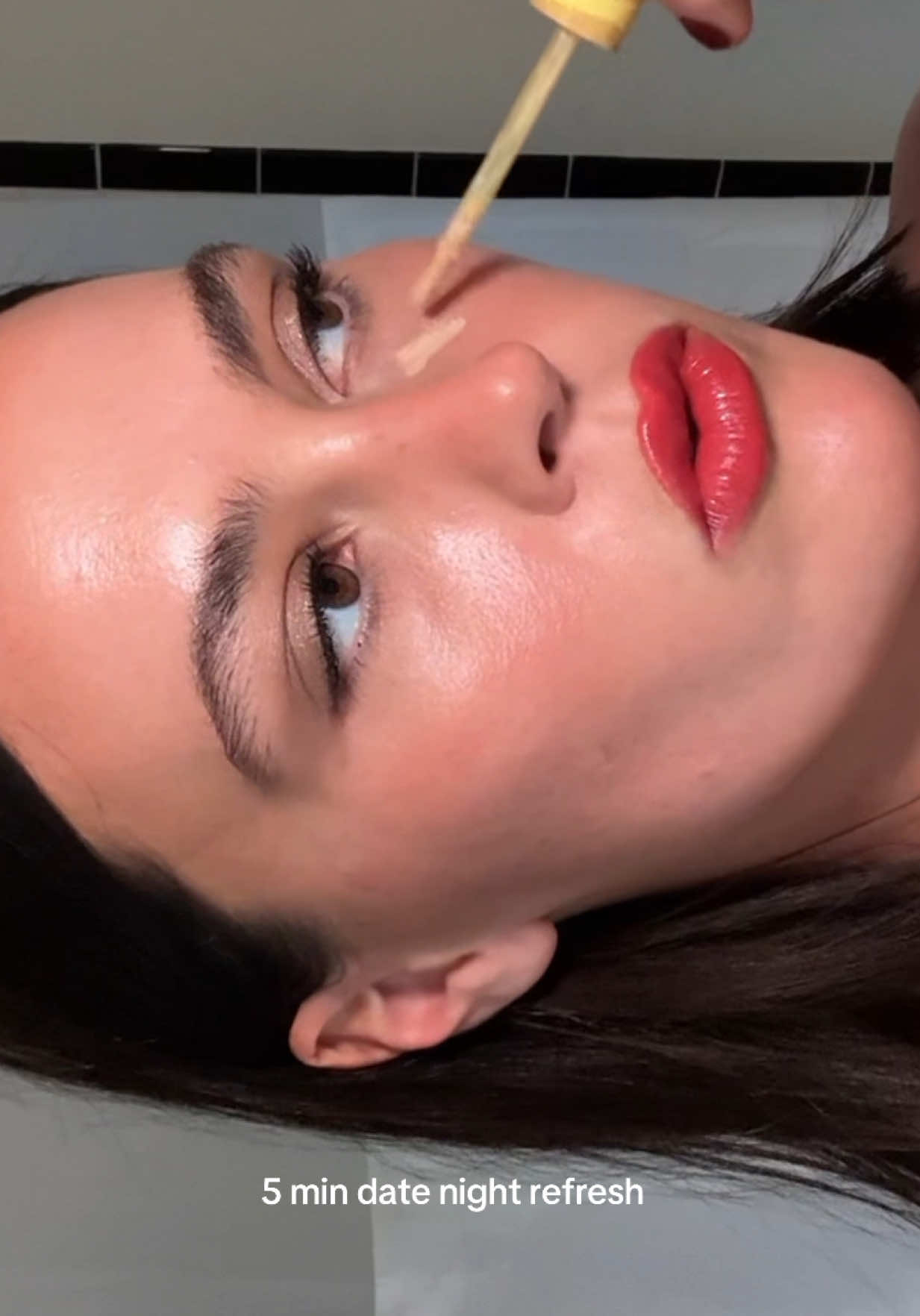 Had make up on leftover from filming today, so just did a little refresh using my faves 🌹 Products: @Kosas Revealer Concealer - 3W @YSL Beauty All Hours Powder - Translucent  @Armani beauty Liquid eye shadow - 9S Cold Copper @Charlotte Tilbury Lip Cheat - Red Carpet Red @yslbeauty CandyGlaze - 10 Red Crush  #datenight #makeup #makeuplook #finishingtouches #armanibeauty #yslbeauty #kosas #datenightmakeup 