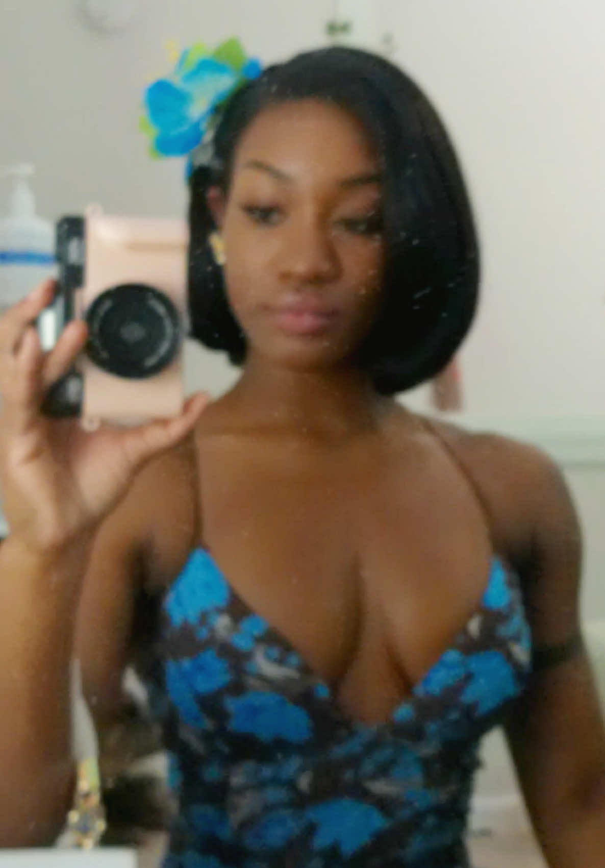 Had this dress for a year, first time actually wearing it 🩵🤍🤎 #explore 