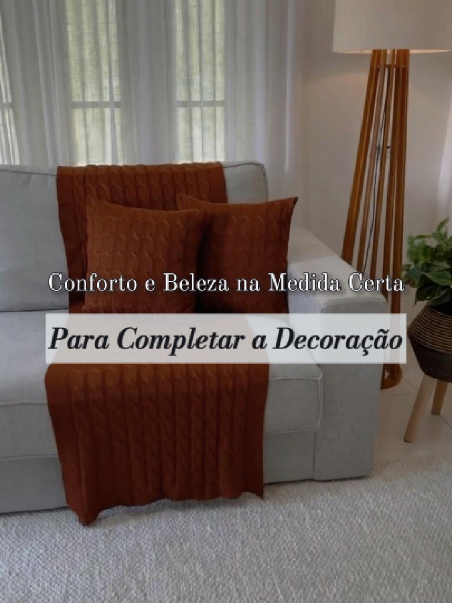 Kit Peseira/Manta Tricô Decorativa para Sofá/Cama Solteiro 160x60cm + 2 Capas Querendo o link comente 