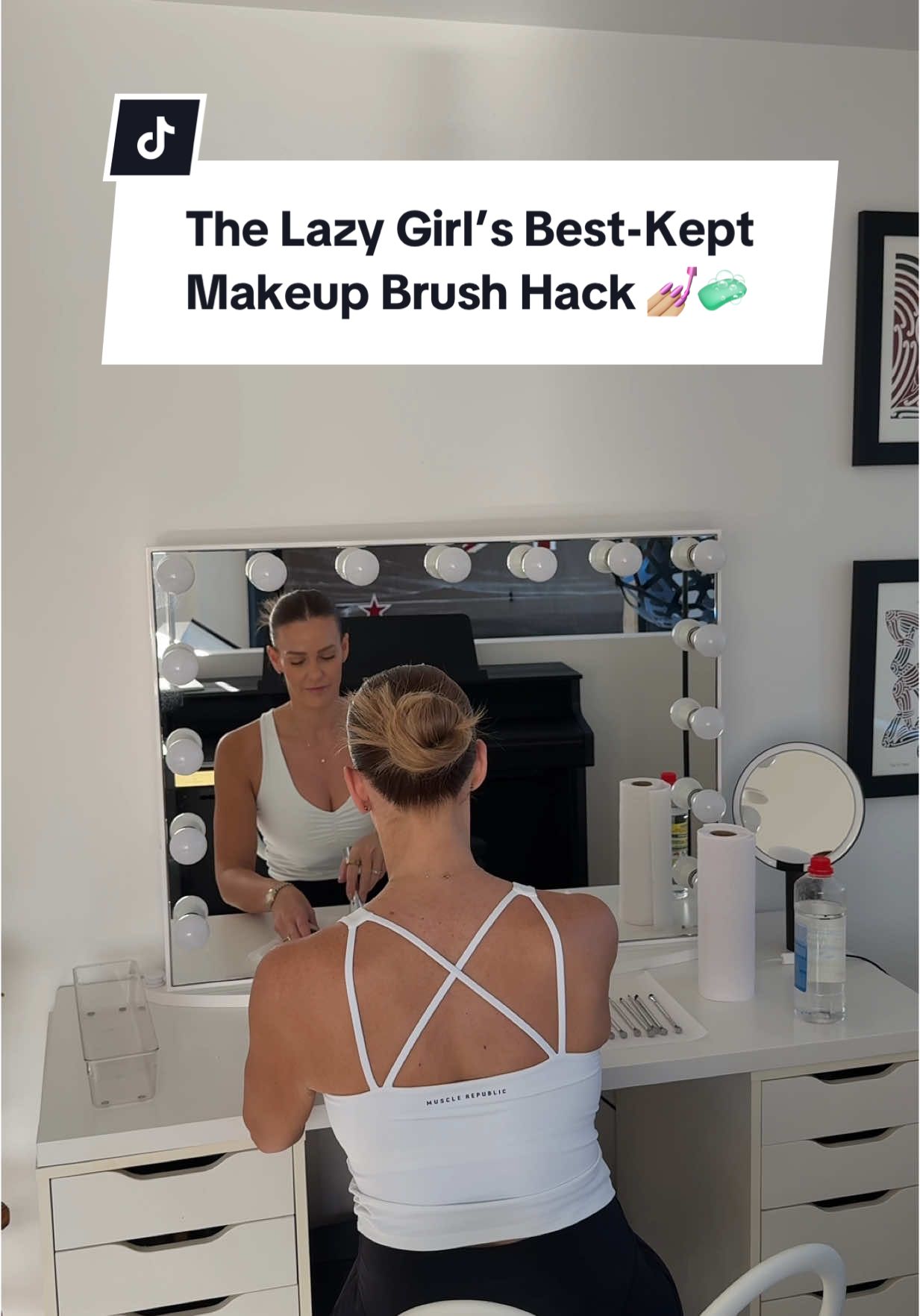 The Lazy Girl’s Best-Kept Makeup Brush Hack 💅🏼🧼 If your makeup brushes are lookin’ a little yuck but you don’t have time to wait a full day for them to dry - especially in winter - here’s my super quick way to clean and sanitise them so they’re ready to use immediately. ✨ Grab a bottle of 70% rubbing alcohol - you’ll find it at most pharmacies or online. ✨ It kills bacteria, breaks down product build-up, and dries almost instantly - no waiting around, no crusty brushes the next morning. ✨ Pour it into a small spray bottle, spritz the brush head, then swirl it on a paper towel and watch the makeup melt away like magic. Honestly, it’s the lazy girl’s best-kept brush hack between proper deep cleans - and a total lifesaver when you’re getting ready in a rush. #makeupbrushcleaning #makeupbrushhack #beautyhacks #lazybeautyhacks #makeupcleaningtip #quickclean #brushcleaningtip #sanitise #makeuptools #brushcleaninghack #winterbeautytips