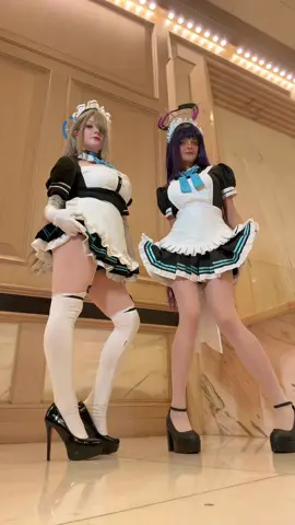 Maids on lunch break~  @Miss satinstars  #BlueArchive #AsunaIchinose #KarinKakudate #Cosplay