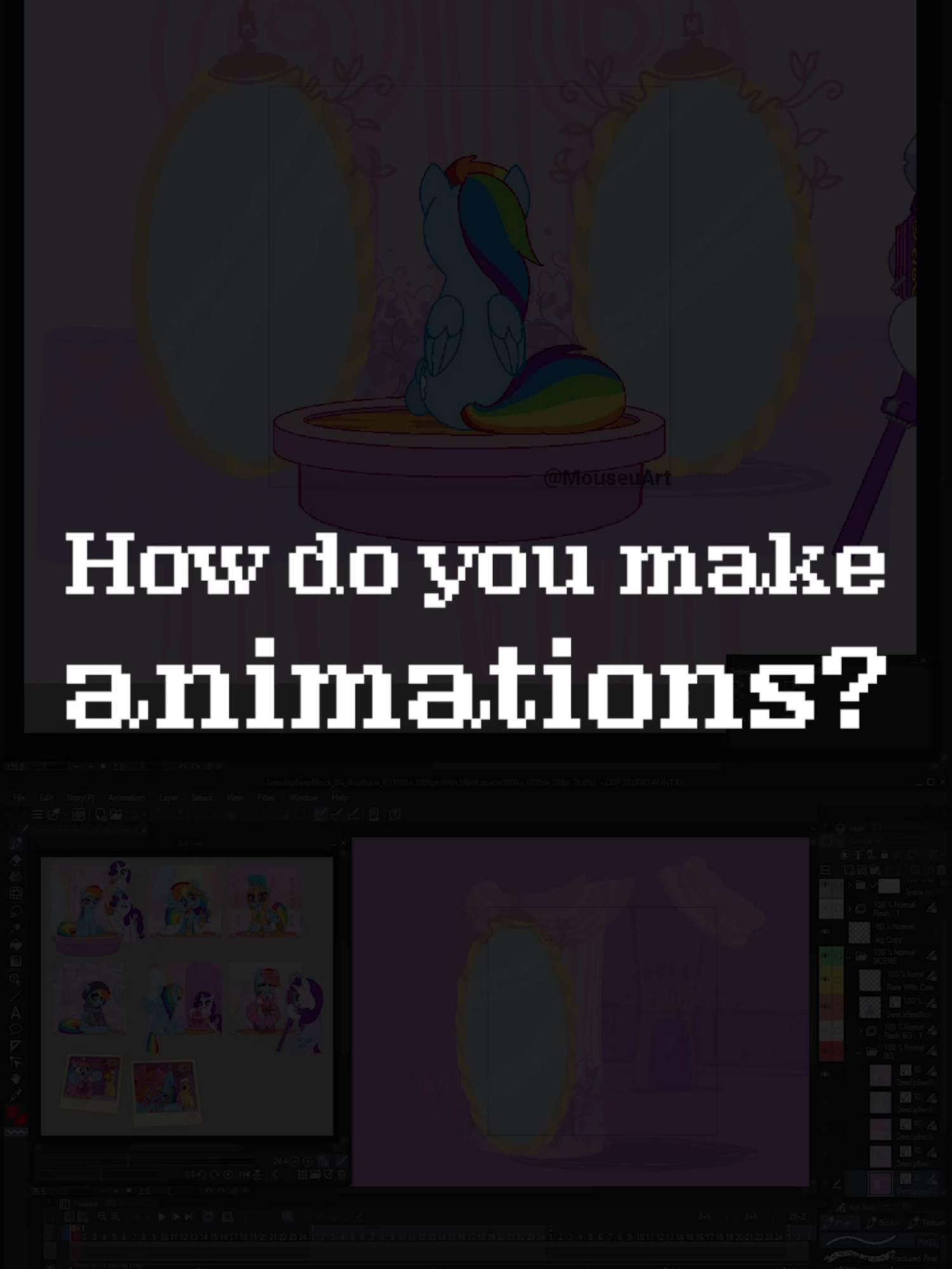 Quick behind the scenes! Let me know if you have any other questions 💖 #mlp #animation #digitalartist #digital art #friendshipismagic