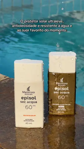 O novo protetor favorito da pele oleosa chegou na Mantecorp: Episol Sec Acqua, nas versões com cor e sem cor. Ele é resistente à água e ao suor, tem textura ultraleve e fluida, além de controlar a oleosidade por 12h, tudo o que a pele oleosa ama! Teste já o novo Episol Sec Acqua. #mantecorpskincare #protetorsolar #episolsecacqua #peleoleosa #protetorsolarcomcor #episol #asmr 