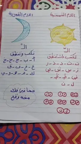 حروف اللام الشمسية و اللام القمرية #education #arabic #fyp #foryou 