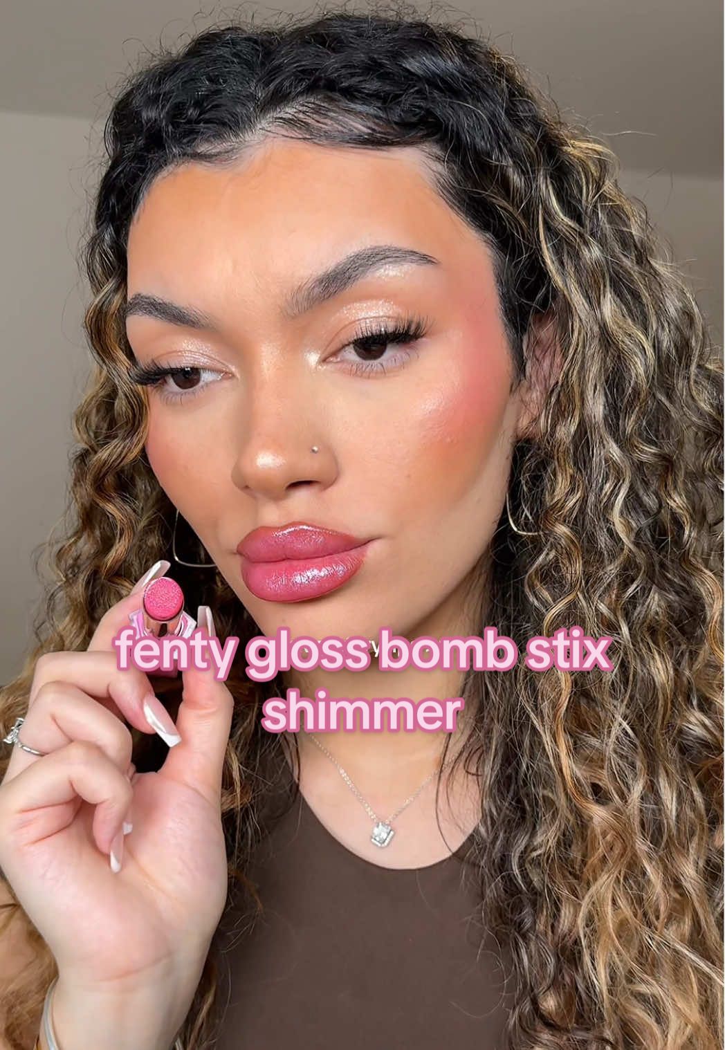 i’m still not over the first time i ever tried the fenty beauty gloss bomb shimmer stix. i felt complete 💕💅🏽✨   swatching the shade ‘05 flamingo fling’ a sparkly pink dream 🩷 @Fenty Beauty  #fenty #fentybeauty #glossbombstix #glossbombshimmerstix #lipbalm #lipglossswatch #lipswatch #makeupswatches 