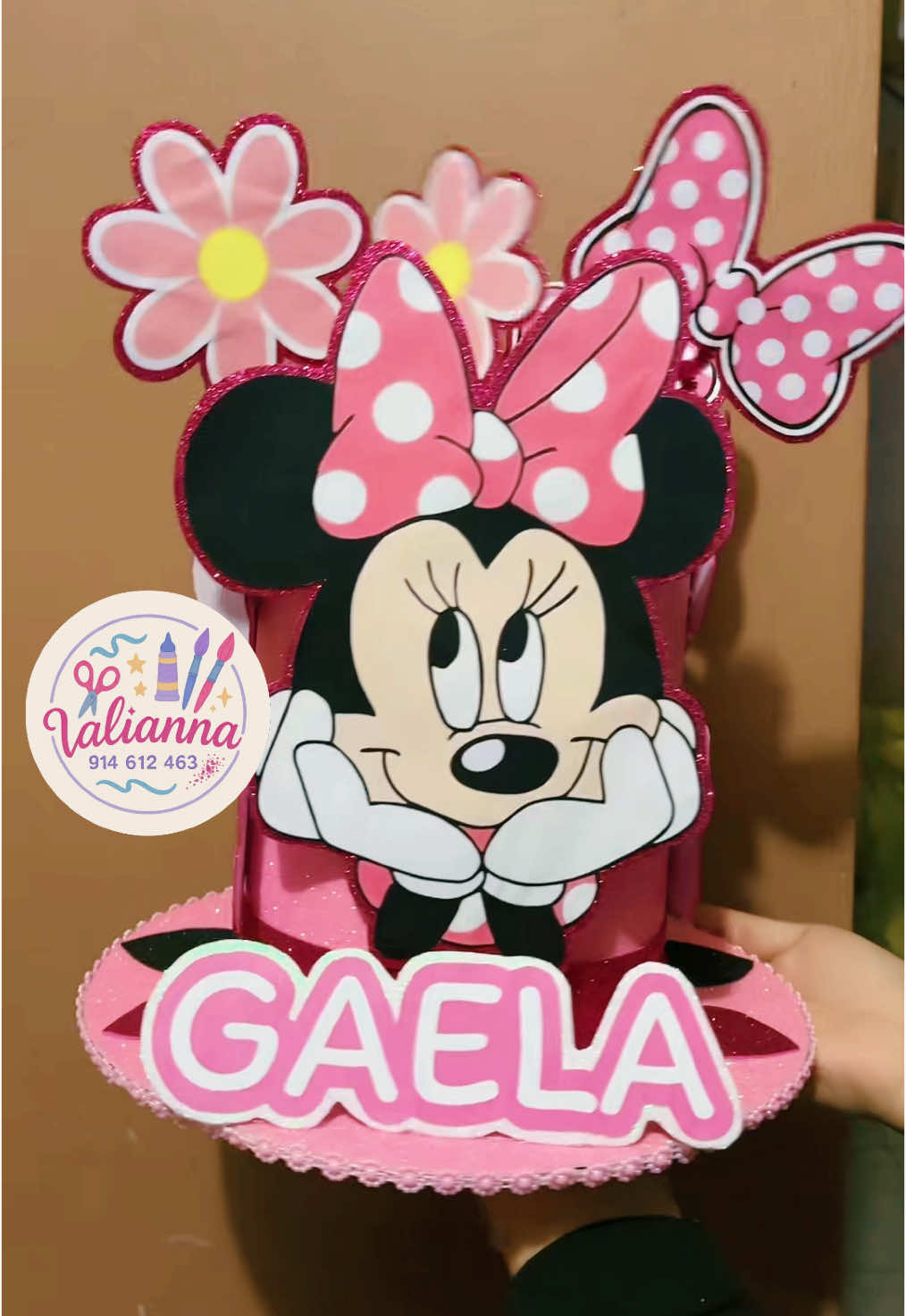 Sombrero loco🤪 🎩 Temática: Minnie Mouse🎀👠 #fyp #minniemouse #manualidades 