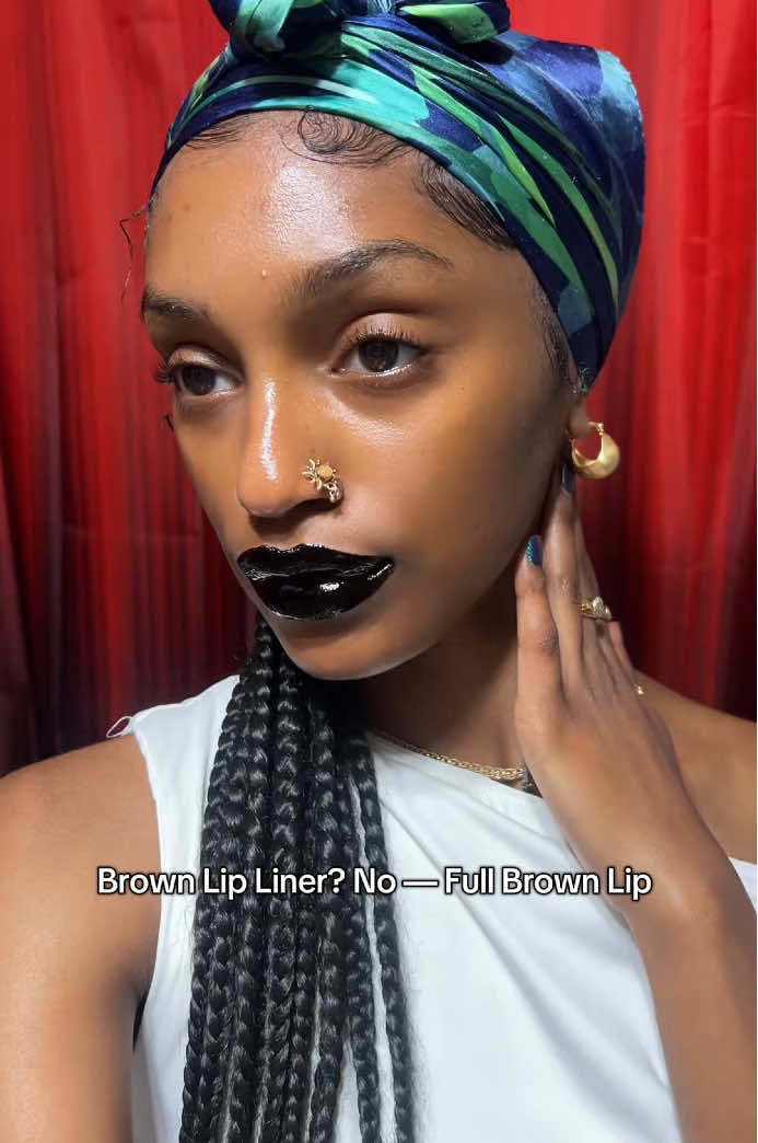 Brown liner is a classic but what about a full brown lip?   #sacheu #virallipstain #brownlipliner #lipstain   #blackgirllipcombo