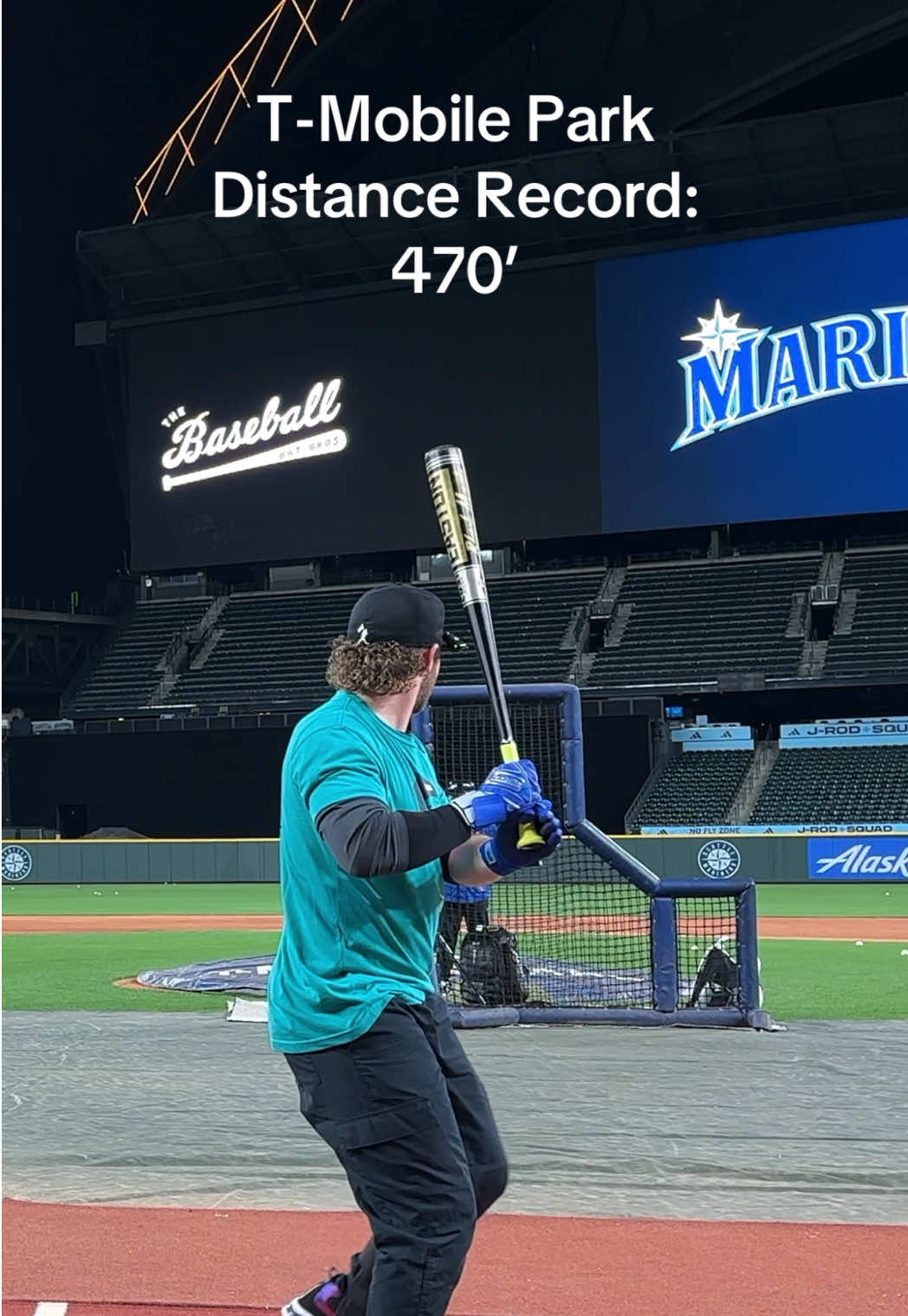 Trying to break the @Seattle Mariners distance record with the BLACK MAGIC.  #baseball #baseballtiktoks 