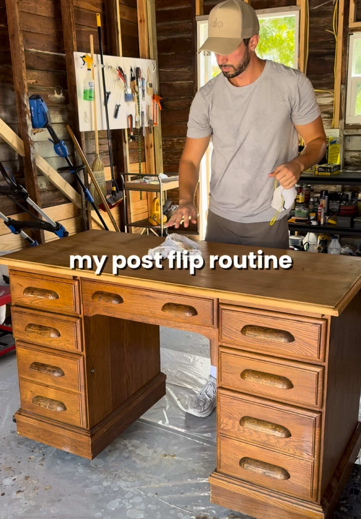 After a long day sanding, flipping, and wrestling with furniture in the workshop, I want one thing: vibes only. No big light. No stress. Just the perfect mood lighting, my favorite show, and a well-earned reset.  #furnitureflip #furnitureflipeover #TheFlipHut #homedecor #DIY #refinishedfurniture #interiordesign #diyhomedecor #GoveeStripLight #skyscape