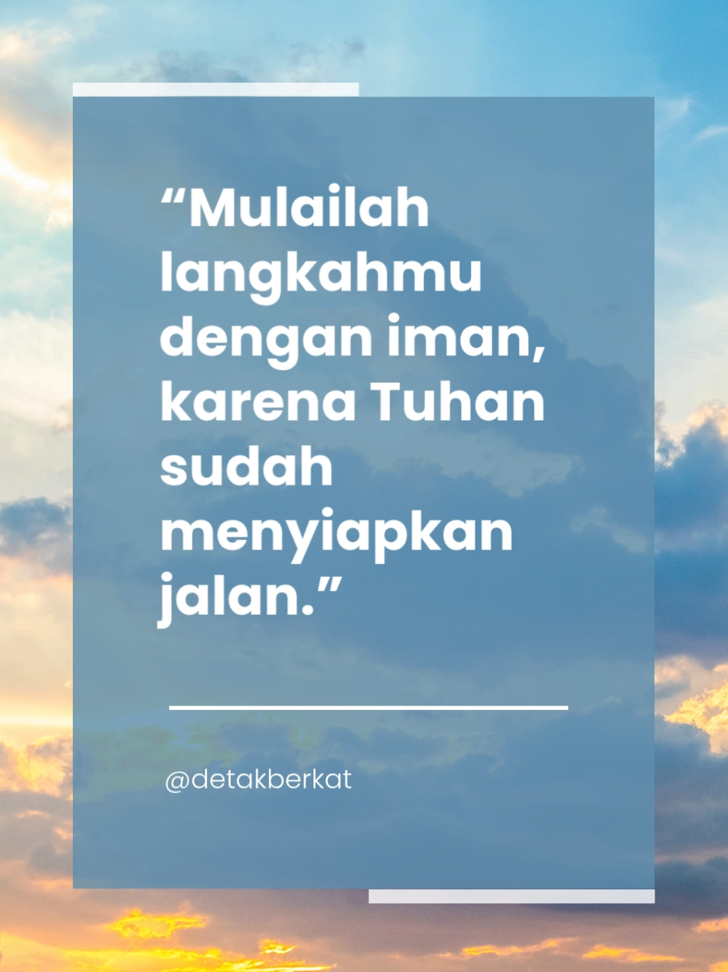 Yesaya 58:11 - TUHAN akan menuntun engkau senantiasa dan akan memuaskan hatimu di tanah yang kering, dan akan membaharui kekuatanmu; engkau akan seperti taman yang diairi dengan baik dan seperti mata air yang tidak pernah mengecewakan. Saat kamu merasa ragu dan jalan tampak gelap, percayalah Tuhan sudah menyiapkan jalan yang indah bagi hidupmu. Dengan iman, setiap langkahmu akan dipenuhi dengan petunjuk-Nya. Jangan takut untuk melangkah, karena Tuhan selalu menyertaimu. 🙏💛 #JadiBerkat #RenunganKristen #KataBerkat #QuotesKristen  #AyatAlkitab #Fyp #2025 