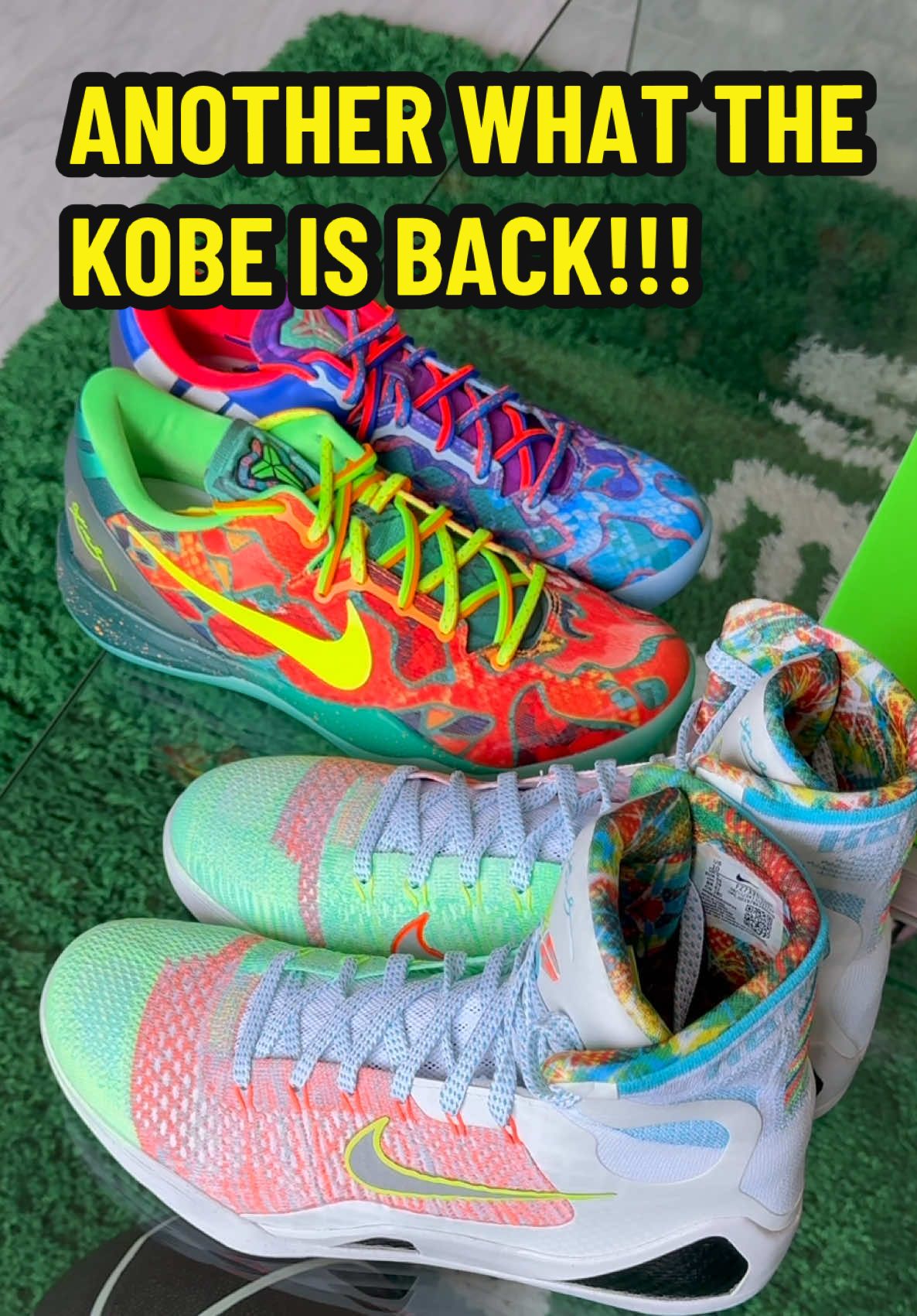 KOBE 9 “WHAT THE” makes its return for the first time ever!! Cop or nah?? #kobe #nike #basketballshoes 
