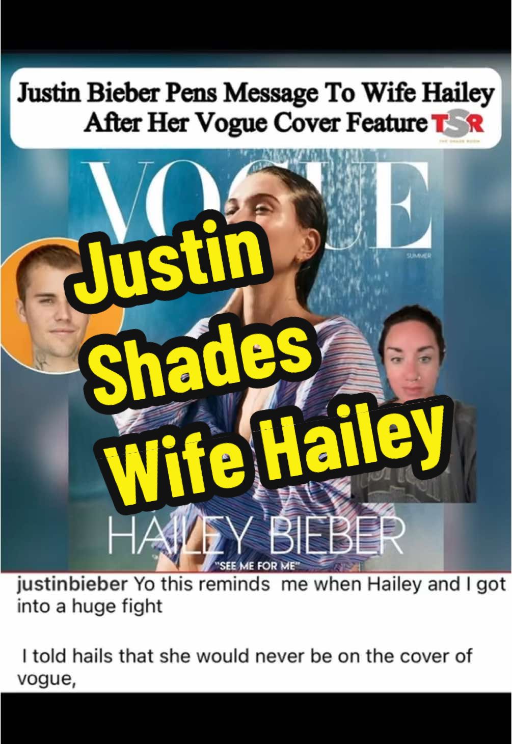 This was…. A response. #justinbieber #haileybieber #vogue #voguecover #drama #gossip 