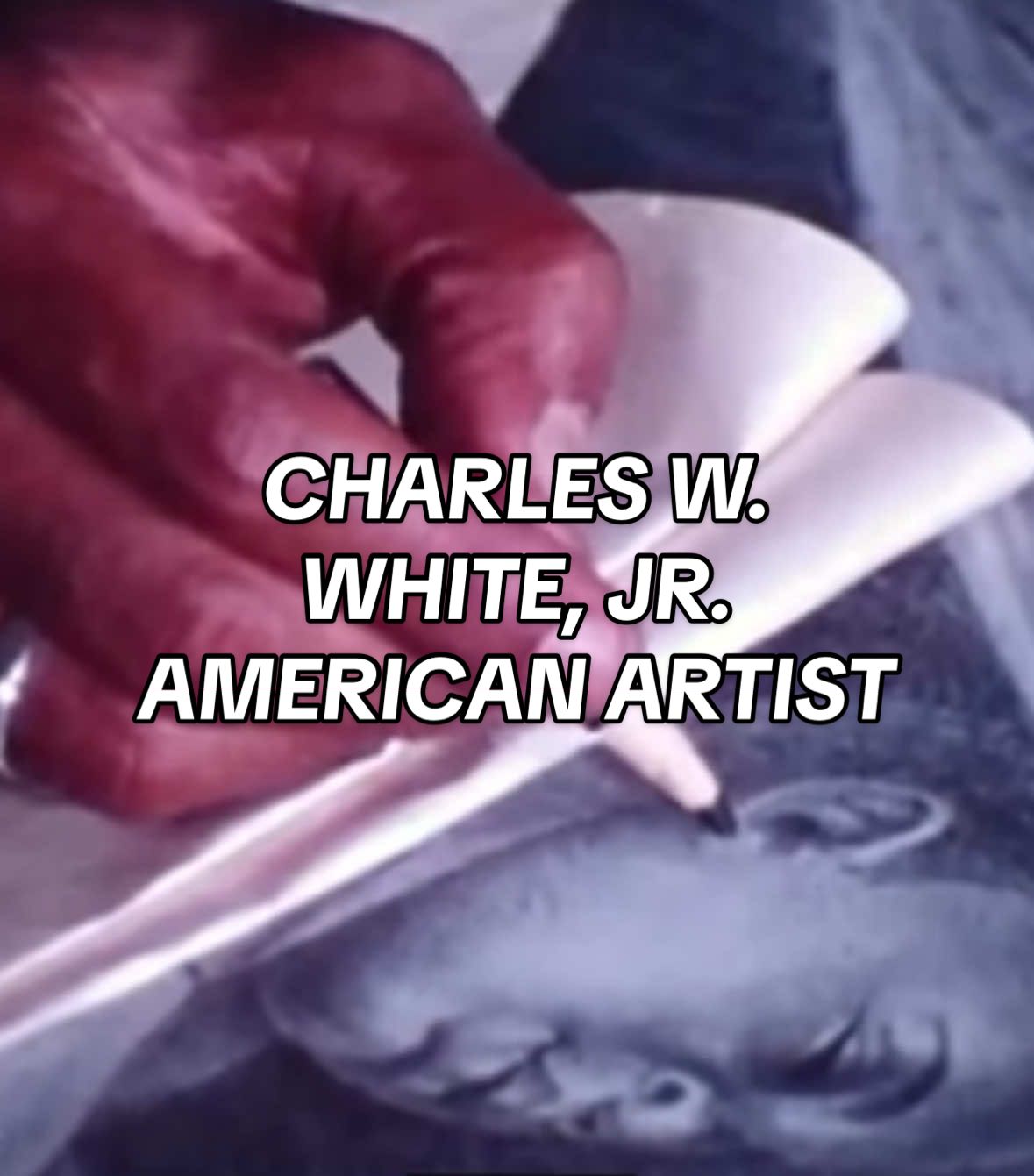 Charles White, Jr. (1918 - 1979), was an American visual artist.  White is best known for his mural, “The Contribution of the Negro to American Democracy” (1943), featured in the Hampton University Museum Collection.  #fyp #foryou #foryoupage #blackartist #africanamericanculture 