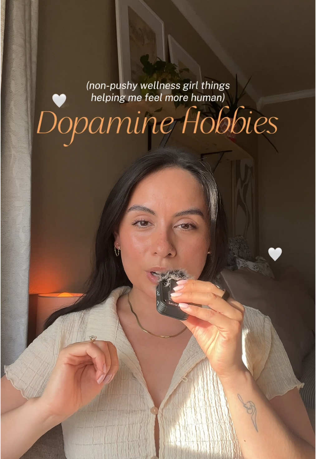 dopamine hobbies (cozy wellness edition for the girlies) 🫶🏼💛📖🤍 #dopaminehobbies #wellnesstips #thingsilove #softlife #gentleliving #softgirtera 
