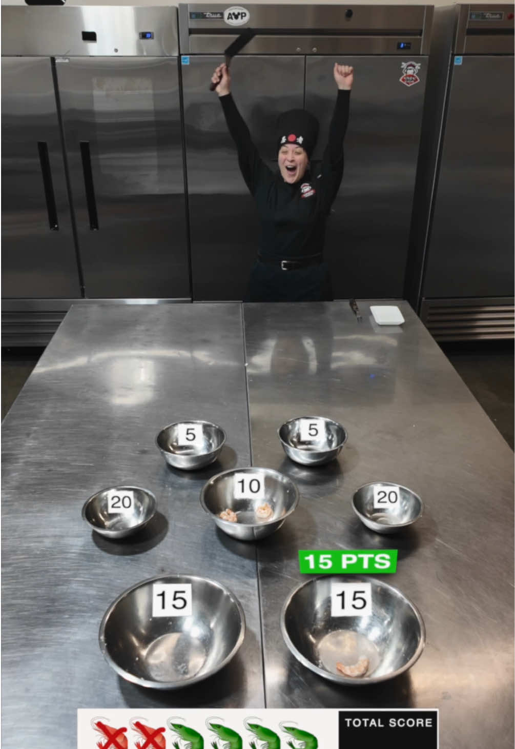 Episode 2 is all about skill, aim, and shrimp in flight! Our chefs go head-to-head in the ultimate Shrimp Toss showdown – who can rack up the most points and land their way to the top of the Queen’s Cup leaderboard?🍤👑 . . . . #QueensCup #ShrimpTossChallenge #ChefBattle #Episode2 #GameOn #FoodWithAFlip #fyp #fypシ #competition 