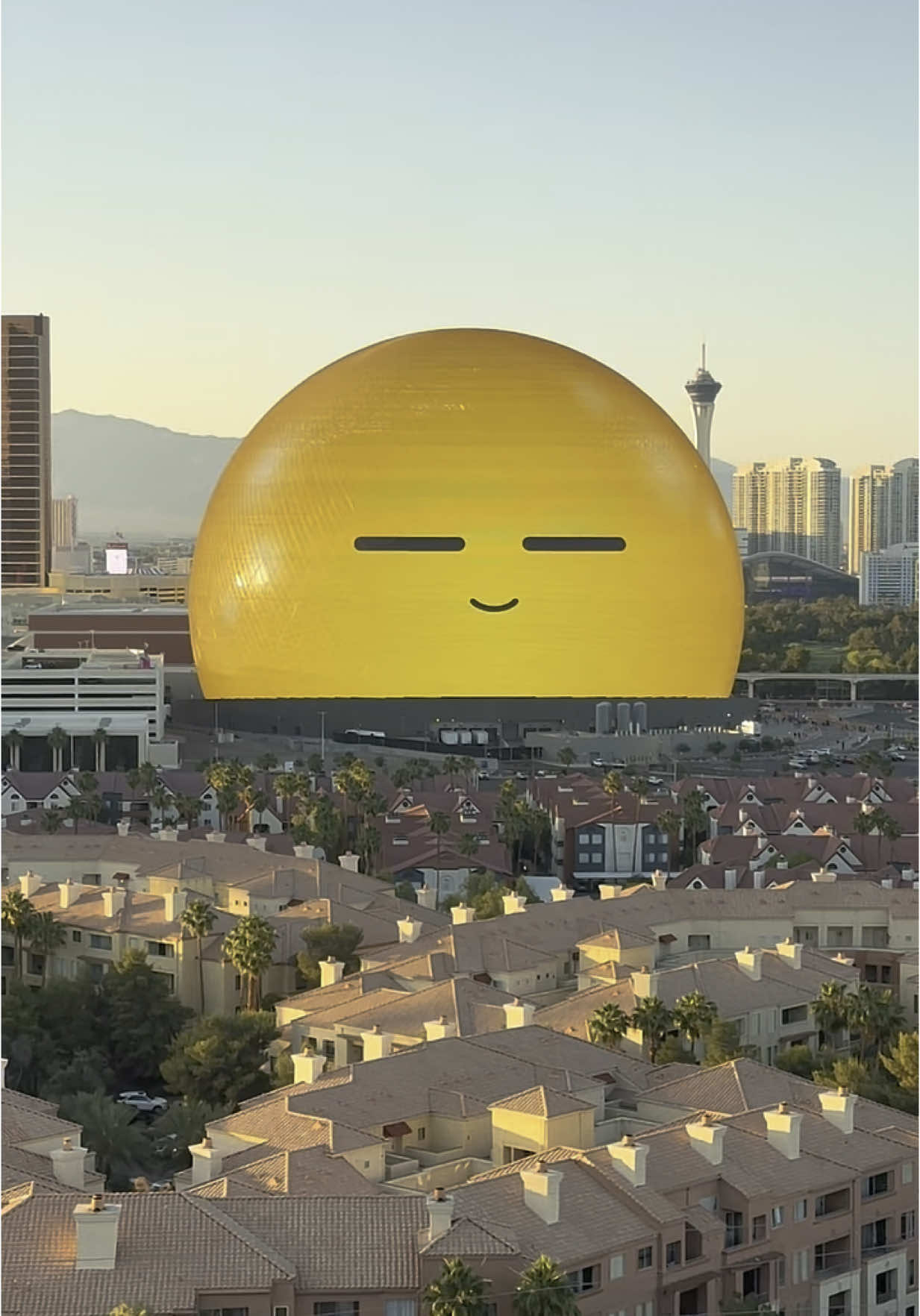 #lasvegas #thesphere #lasvegassphere #dome #lasvegastiktok #views #cityscape #emojis #fyp #foryoupage #cute #silly 