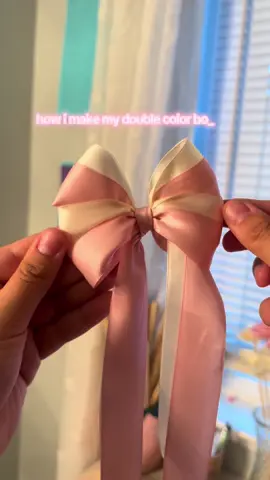 double color bow 🎀🤍 #tutorial #trending #tutorials #how #howtodo #howtomake #fyp #fy 