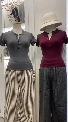 #thoitrangtiktok #áo_thun_ôm_body_thắt_eo_nữ áo thun cộc tay cổ cài cúc nữ vải cotton mịn co giãn, ôm body quyến rũ