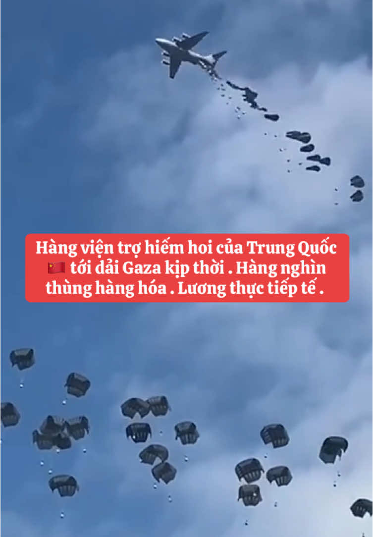 Hàng viện trợ hiếm hoi của Trung Quốc 🇨🇳 tới dải Gaza kịp thời . Hàng nghìn thùng hàng hóa . Lương thực tiếp tế . #china #trungquoc #gaza #xh #palestine 