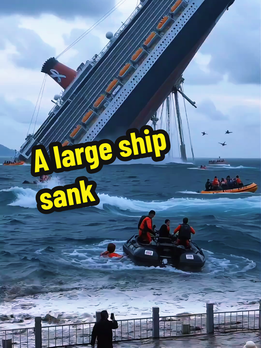 A large ship sank .  .  #tiktok #trending #tik_tok #aiworld #fyp #collapse #disaster #ship 