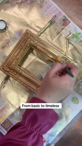 ✨ From Basic to Timeless ✨ Watch this plain white frame transform into a vintage treasure… 🔁 Flip it over 🎨 Spray it gold 🖌️ Layer it with golden paint using a flat brush 🕯️ Add brown wax for that rich antique finish Who knew a simple frame could look this expensive? 👀 Would you try this on your old frames? #VintageFrame #FrameFlip #DIYHomeDecor #AntiqueVibes #GoldDecor #BudgetMakeover #FrameGlowUp #ArtFraming #InteriorStyling #CreativeTransformations #TexturedFinish #WallArtDetails #MakeItVintage #HandcraftedDecor #BeforeAndAfterDecor 