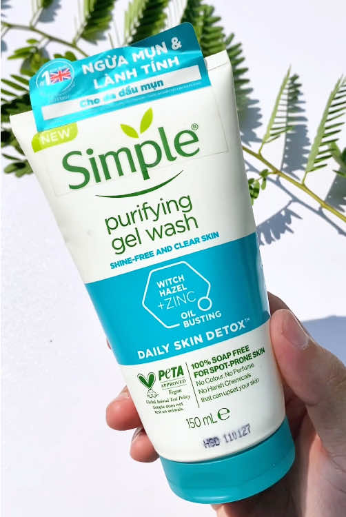 Sửa rửa mặt Simlpe, dịu nhẹ, làm sạch sâu, diệt khuẩn gây mụ.n 🌿🌿🌿🌿 #srm #suaruamat #simple 