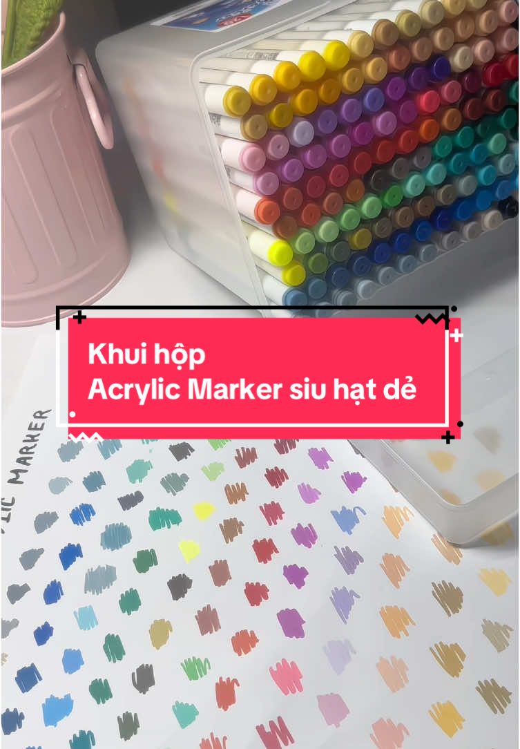 Khui hộp acrylic marker siu hạt dẻ 🌰😱 #acrylicmarker 