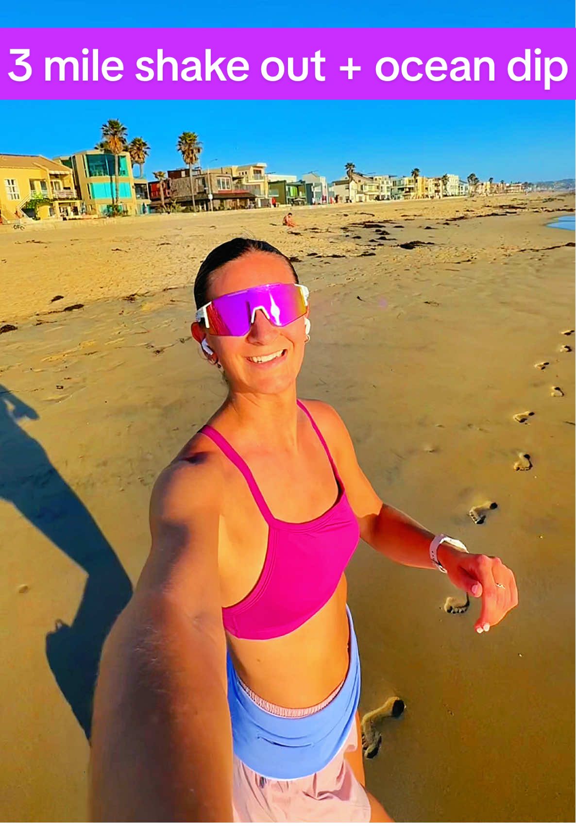 Nothing better than a lil shakeout run with ocean dips at sunset after a night shift✨🌅 #shakeoutrun #3miles #runnergirl #Running #runtok #nightshift #sunsetrun #oceandip #coldplunge #nightshiftnurse 