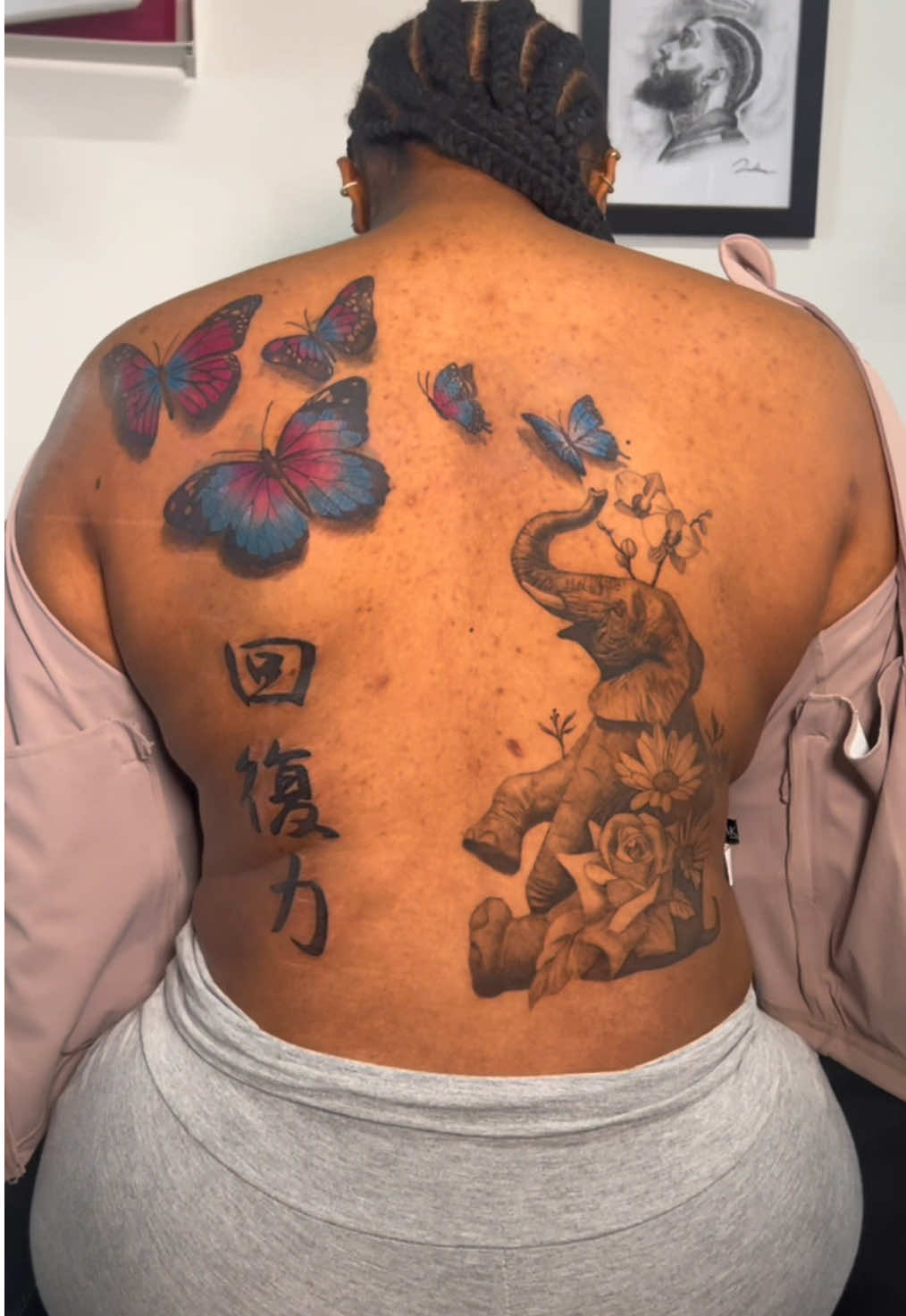 If you want a tattoo that is realistic, feminine with a pop of color? I got you covered!  I’m an tattoo artist based in Arizona, feel free to reach out if interested! . . . #tattooideasforgirls #tattooideas #arizonatattooartist #aztattooartist #butterflytattoo #backtattoo #elephanttattoo #colortattooartist #colortattoos #femininetattoo #realismtattoo #artistoftiktok #fyp #art 