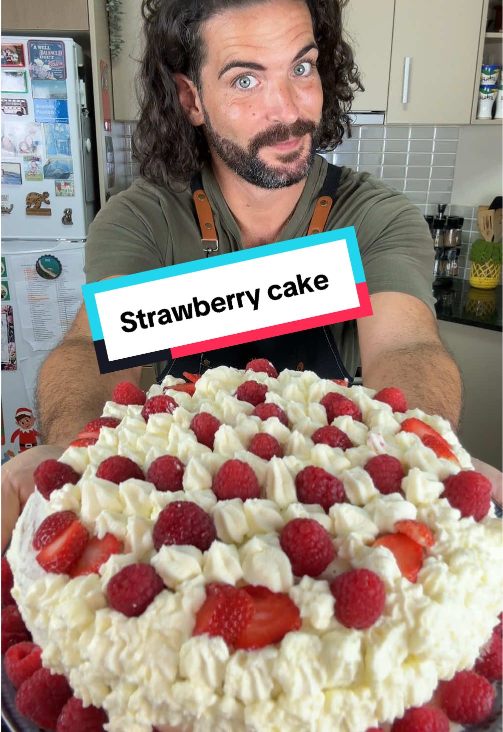 Strawberry and Cream Cake | Soft, Fresh & Timeless A soft sponge cake layered with lightly sweetened cream and fresh strawberries — simple, elegant, and always in season when you need a little colour on a grey day. Sponge Cake: 	•	4 eggs 	•	200g sugar 	•	200g flour 	•	Zest of 1 orange Filling: 	•	300g fresh strawberries (chopped) 	•	500ml thickened cream 	•	50g sugar To Garnish: 	•	Strawberries 	•	Raspberries 	•	Whipped cream Fresh, creamy, and made to be shared. #cookingwithtucci #strawberrycake #italianbaking #creamcake #italiandesserts #homemadecake #dolcifattiincasa #comfortfood #fyp