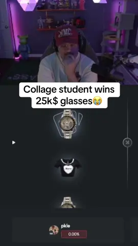 Collage student wins 25k$ glasses😭 #kickstreaming 