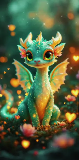 Live Wallpaper | Tiny Forest Guardian #dragon #cutedragon #fantasyvibes #livewallpaper #kawaii #magical #babydragon #ai #forestguardian #fyp #glittering #dragoncore