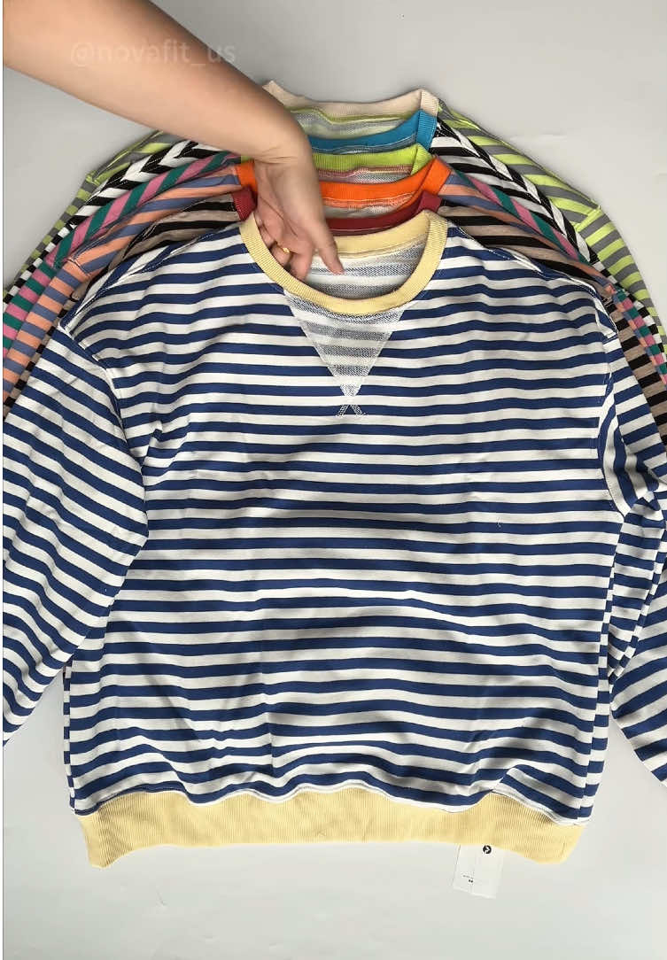 FISOEW Womens Striped Oversized sweatshirt #sweatshirt #oversized #TikTokShop #tiktokshopfinds #fashion #tiktokshoprestock #spotlightfinds #tiktokshopmemorialday 