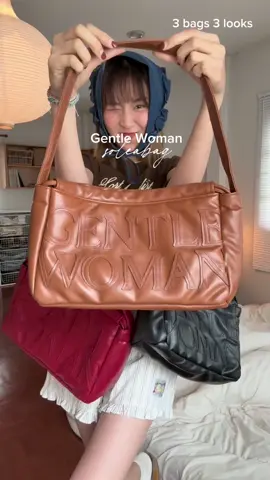 3 bags 3 looks*: •☆  น้องรุ่นใหม่จุของจุก เบามาก! 🤸🏻 Available on 28 May gogo!   @Gentlewomanstore #OOTD #GENTLEWOMANSOLEABAG 