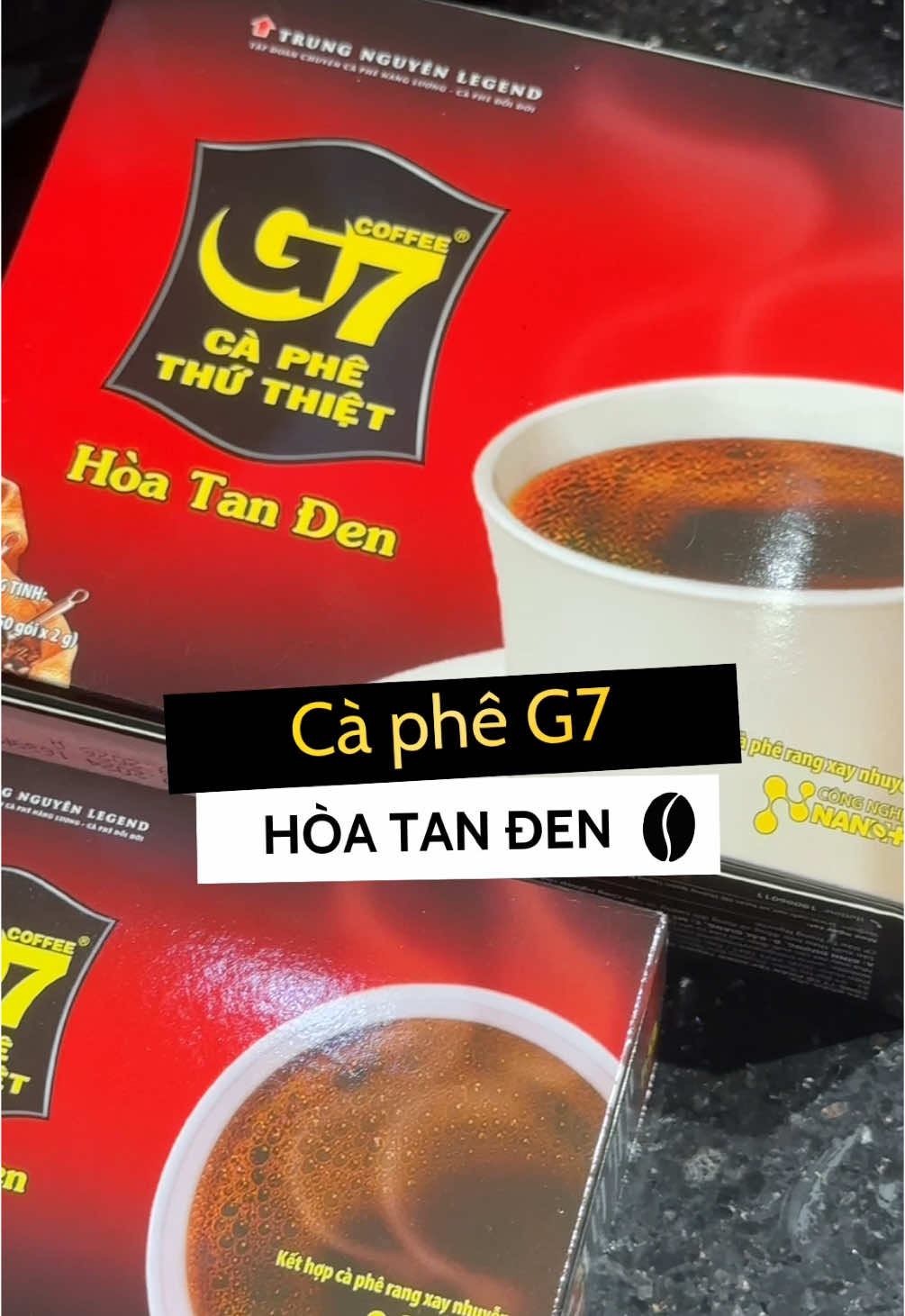 Vị đậm, mạnh như cà phê rang xay, G7 hoà tan đen giúp những người thích cà phê rang xay có được một ly cà phê như ý nhưng vẫn tiết kiệm thời gian 🕰️☕️ #trungnguyenlegend #g7coffee #hoatanden #caphe 