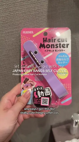 not the best results of cutting my own bangs but i think it’s a user problem not the product🤣 #japanesebangs #cuthairathome #japanproduct #haircutmonster #easybangs #selfhaircut 