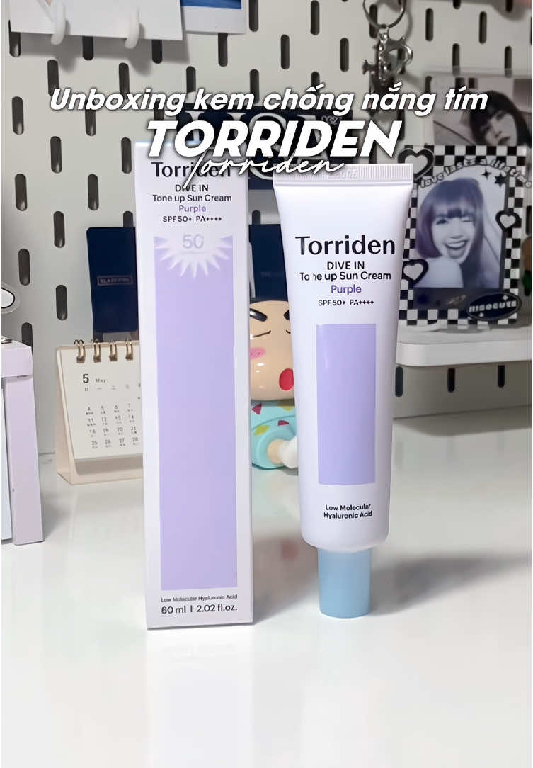 Kem chống nắng tím nâng tone chân ái cho da xỉn màu nha #torridenvn #torriden #kemchongnang #suncream #fyp #xh #xuhuong #viral #unboxing #review #beauty 