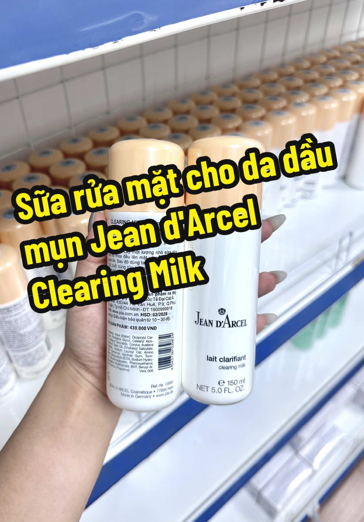 Sữa rửa mặt cho da dầu mụn Jean d'Arcel Clearing Milk #chamsocda #lamdep #veorna #veornacosmetics #tiktoklive #midora #dmpmidora #myphammidora #jeandarcel #jeandarcelvietnam #TikTokLIVE 