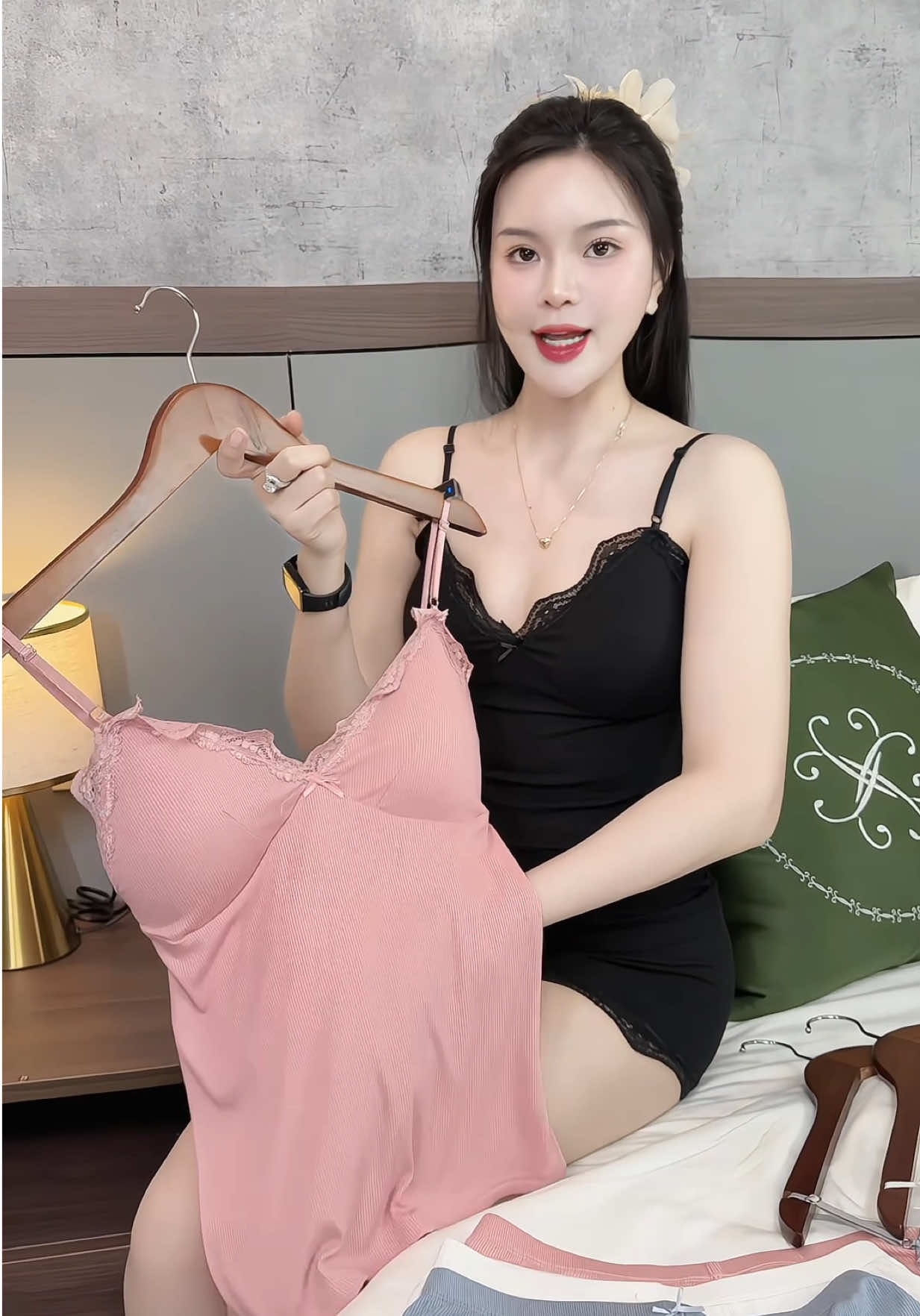 Bộ ngủ thun tăm 2 dây có đệm #review #champhan #champhanriview #thoitrangnu #dobo #bongunu #pijama #bongu2day 