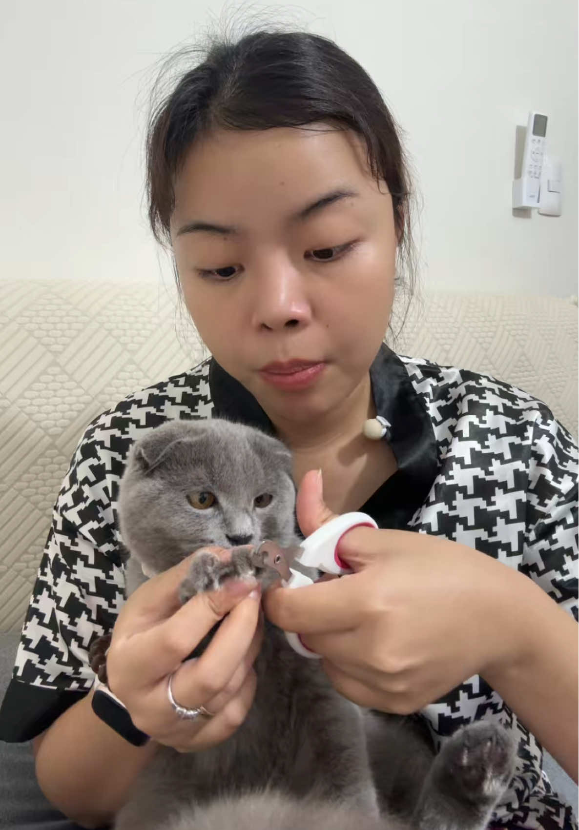 ganito dapat beh para hindi nasasaktan ang mga pets natin #furbaby #petnailclippers 