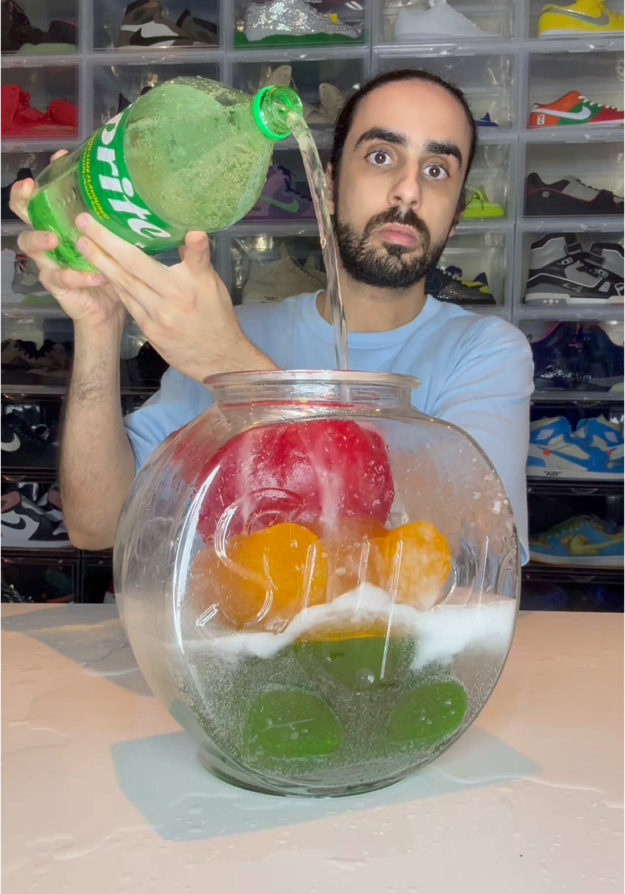 Giant Frozen Gummy Bear Hack 😵 #hacks #lifehacks #asmr #baderalsafar #foryou #fyp #foryoupage #mukbang 