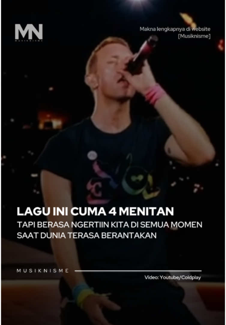 Saat semuanya tak berjalan sesuai harapan. Saat air mata tak bisa dijelaskan. Saat semua orang terlihat menjauh, dan satu-satunya yang tersisa hanyalah kesedihan. Di momen-momen seperti itu, Fix You terasa seperti lagu yang tahu persis apa yang kita rasakan. Lagu ini nggak memaksakan semangat. Ia cuma menemani. Seperti bilang: “Kalau kamu tak bisa tersenyum hari ini, itu nggak apa-apa. Tapi aku di sini. Aku akan bantu perbaiki semuanya, pelan-pelan.” Dengan aransemen sederhana yang makin membesar seiring masuknya setiap instrumen, Fix You berhasil membungkus emosi yang begitu dalam, tentang kehilangan, kekecewaan, dan rasa ingin membantu orang yang kita cintai untuk bangkit lagi. Ini bukan sekadar lagu cinta. Ini adalah lagu penyembuhan. #musiknisme #coldplay #fixyou 