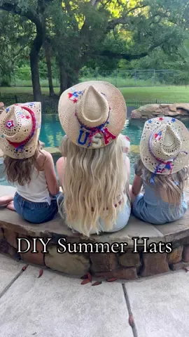 BYOH: Bring your own hat 🤠 This is your sign to decorate cute summer cowboy hats with your friends or kids!❤️🤍💙 Love having something fun and festive to wear all season.  Our hats came from Amazon, and also got the decor from there as well! Bandanas, ribbon, patches, letters, stars! Get as creative as you’d like! (Make sure you let glue dry before wearing) linked in my LTK!  #summerideas #FamilyFun #4thofjuly #memorialdayweekend #patriotic #starsandstripes #redwhiteandblue 