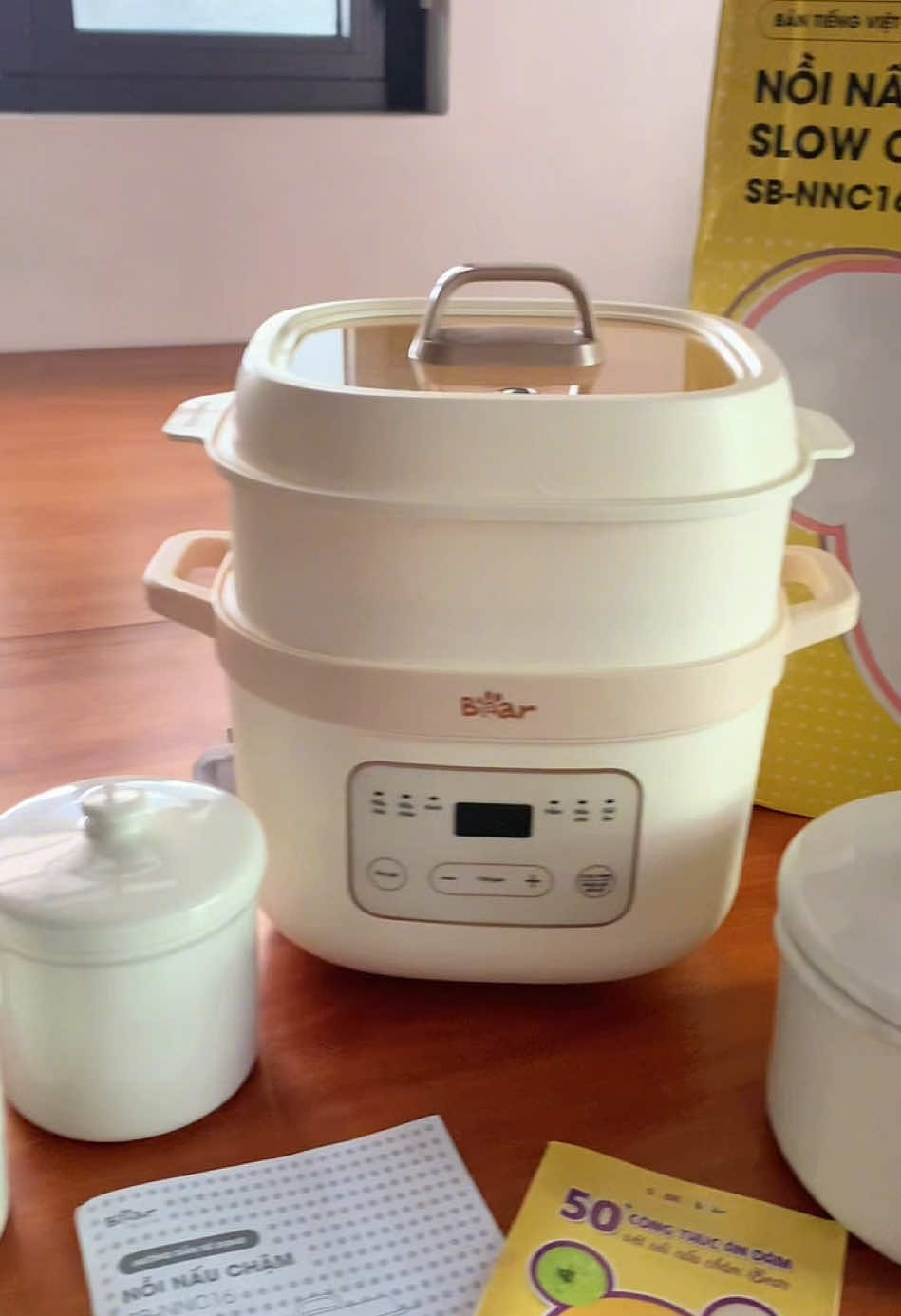 Một chiếc nồi nấu chậm cho em bé ăn dặm #noinaucham #noinauchaocham #noinauchaochambear 