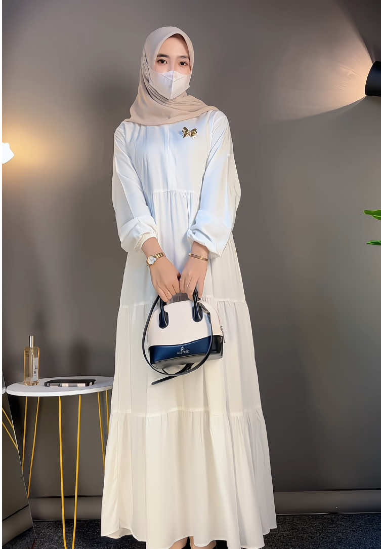 dress simpel bahan rayon super adem🥰 busui friendly juga bun😍 yuk samaan🫶🏻#ootdhijab #dress #gamisrayon #fyp 