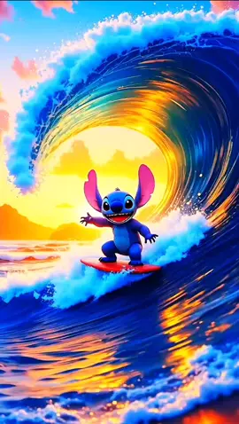 Live wallpaper | Stitch Surfing in Hawaii #liloandstitch #hawaii #livewallpaper #4klivewallpaper 