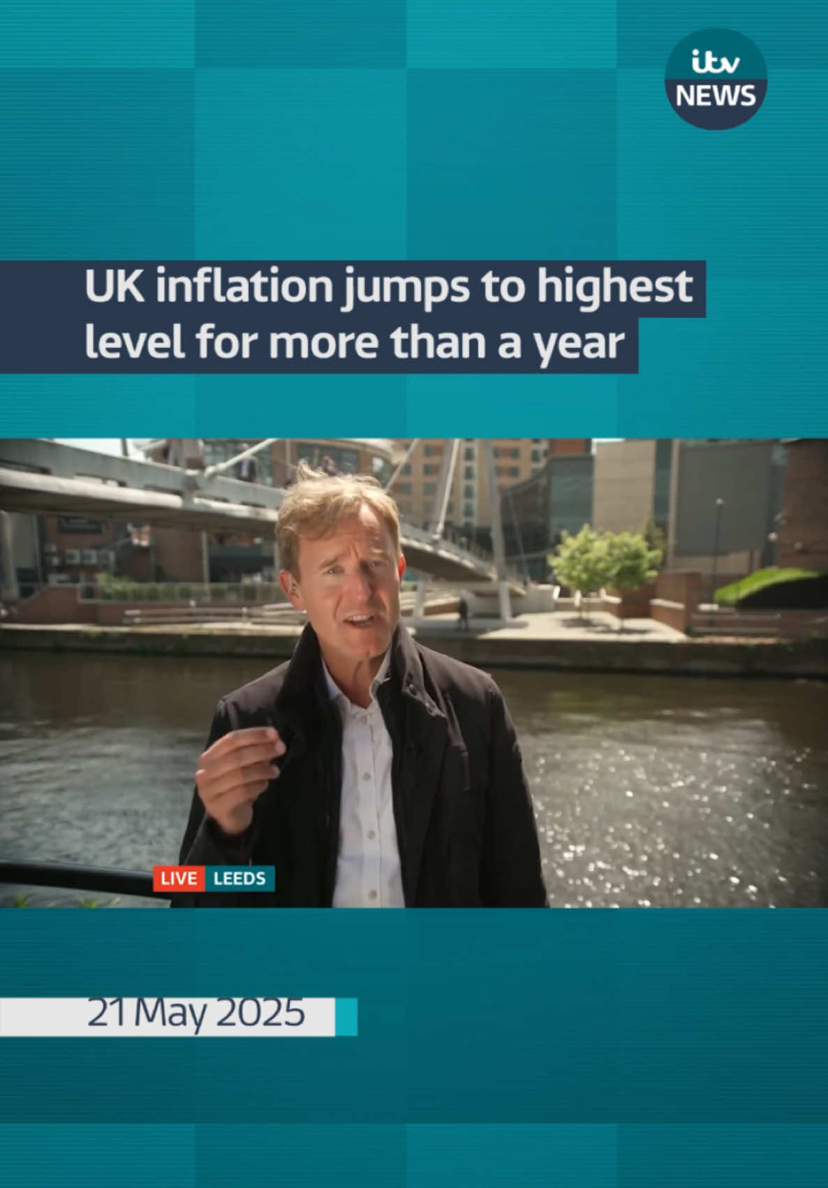 UK inflation has jumped to its highest level for more than a year, from 2.6% in March to 3.5% in April after bill hikes sent the cost of living soaring #itvnews