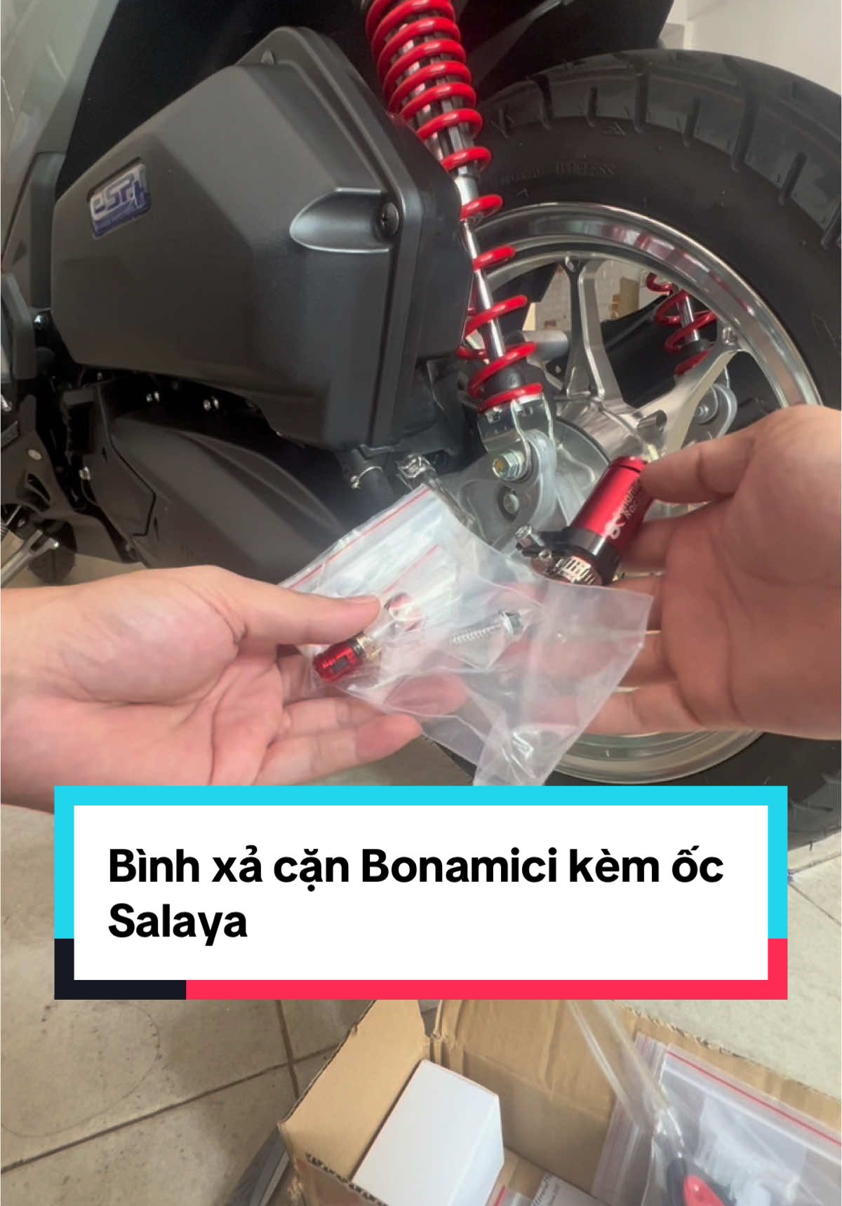 Bình xả cặn Bonamici kèm ốc Salaya gắn trang trí lọc gió cho anh em tham khảo nhé.#xuhuong #ongxacanlocgio 