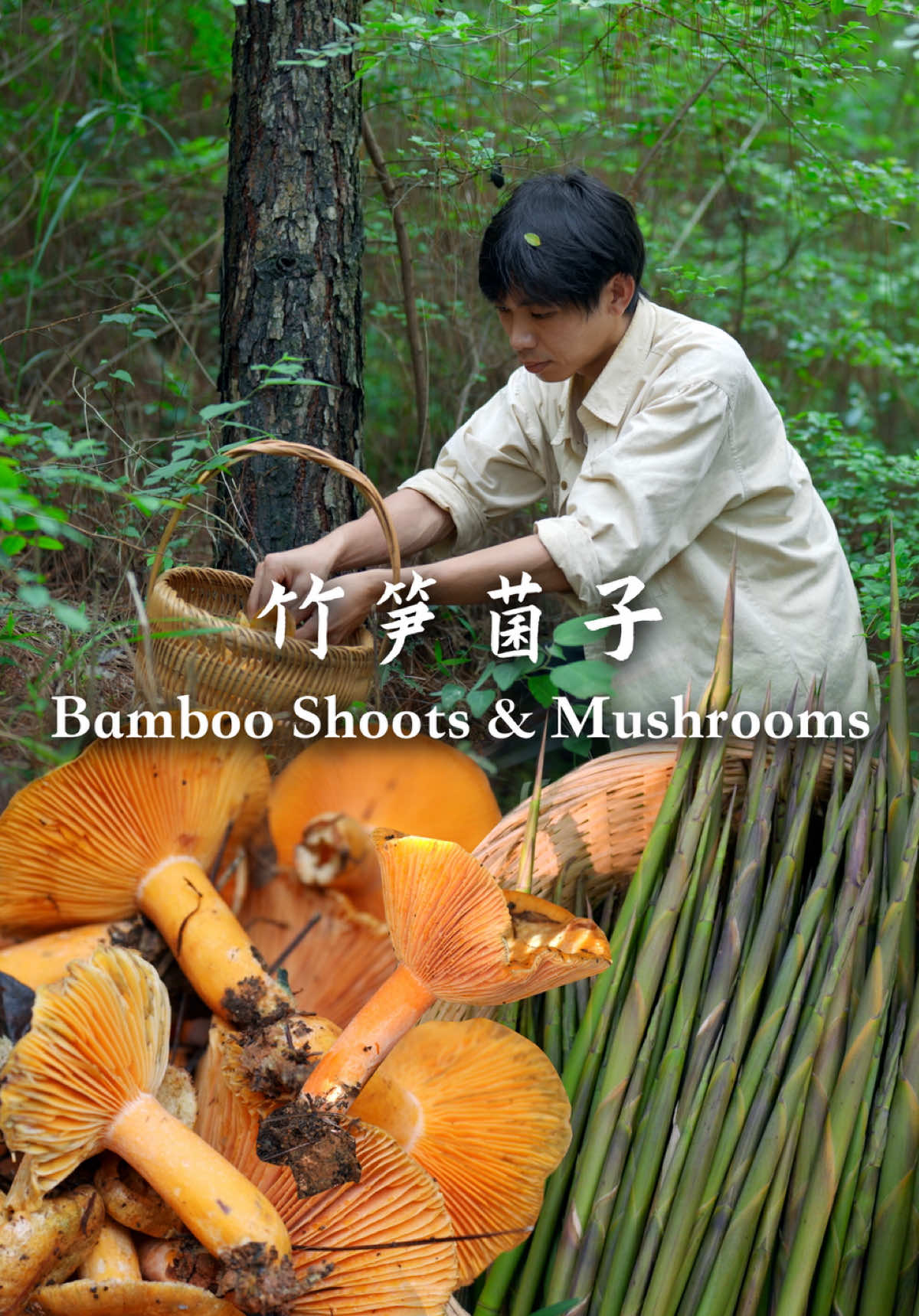 Spring's Bounty: Harvesting Bamboo Shoots and Foraging Wild Mushrooms#fyp #foodtiktok #cooking #countrylife #asmr 