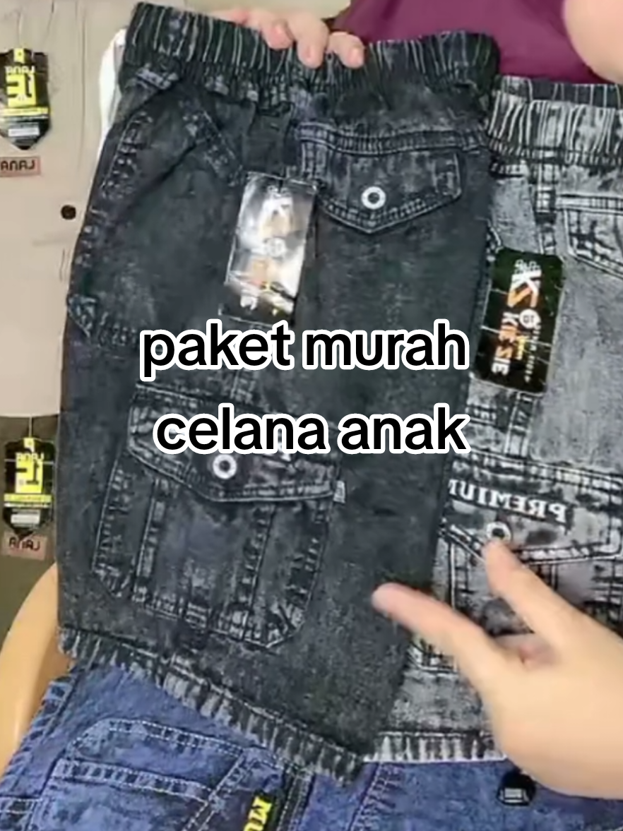 PAKET HEMAT 3 PCS) Celana Jeans kargo anak laki-laki usia 7- 14 Tahun #celanaanak #celanajans #pakethemat #fyp #viral #fyppppp 